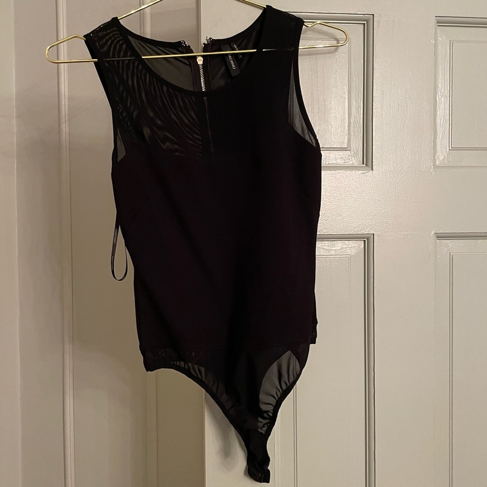 Black partially sheet Marciano body suit sleeveless